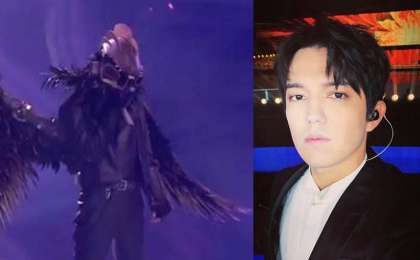 迪玛希以“鹰人”造型现身“蒙面唱将”舞台