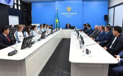 Алматы облысының әкімі Марат Сұлтанғазиев ХІХ Жазғы Азия Ойындарының жеңімпаздары, жүлдегерлері және қатысушыларын қабылдады