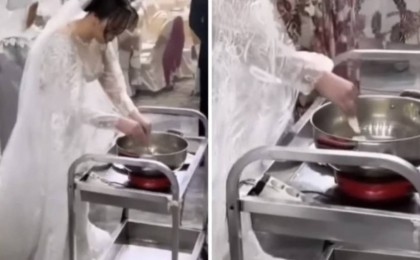 «Мазақ ету»: Той үстінде бауырсақ пісірген қалыңдық көпшілікті ашуландырды (ВИДЕО)