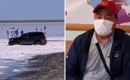 Көбейтұз көліне көлігімен кіріп кеткен жүргізуші кешірім сұрады