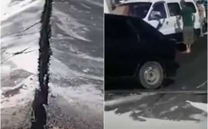 «Қызылорда-Түркістан» ақылы тас жолының цемент плитасы көтеріліп кетті