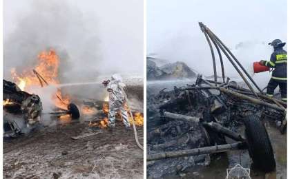 Ақтөбе облысында тікұшақ апатқа ұшырап, бір адам қаза тапты (Видео)