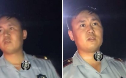 "Алшы ей, телефоныңды": Қапшағайлық дөрекі полицей видеоға түсіп қалды