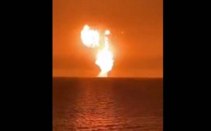 Каспий теңізінде жарылыс болды (видео)