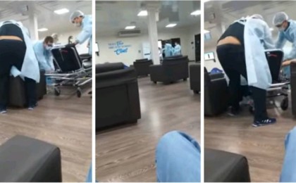 Теңіз кен орнында вакцина салдырған әйел есінен танып қалды (ВИДЕО)