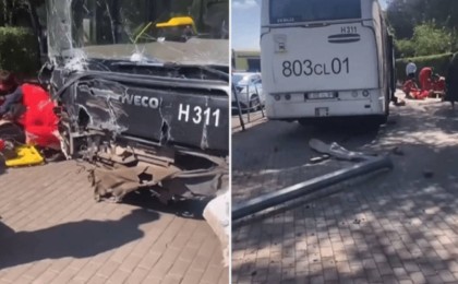 Астанада автобусты жүргізіп келе жатқан жүргізушінің жүрегі тоқтап қалды (видео)