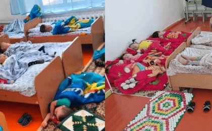 “Неліктен артық бала қабылдаған": Қызылорда облысында балабақшада төсекке сыймаған бүлдіршіндерді еденге жатқызған