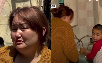 Алматыда үйі өртеніп кеткен көп балалы ана моншада тұруға мәжбүр