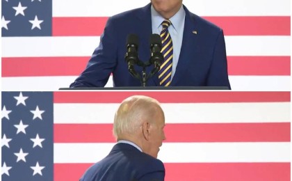 Тағы да ессіз әрекет: Байден мінберді теуіп тастады