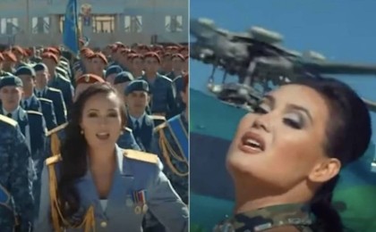 Қорғаныс министрінің әйелі әскери техника мен сарбаздарды жинап, бейнебаян түсірген (ВИДЕО)