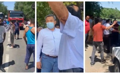 Ашынған тұрғындар Талғар трассасын жауып тастады (видео)