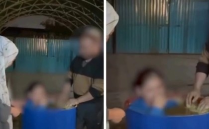 Желіде хиджаб киюден бас тартқан қызын аяусыз ұрып-соққан ата-ананың видеосы тарады (ВИДЕО)