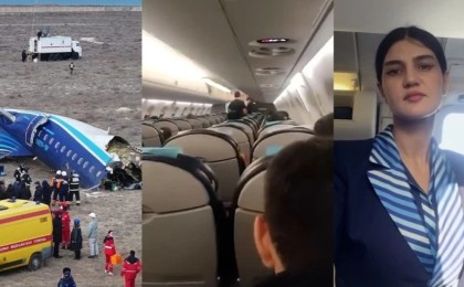 "Сөйлеп тұрған – бортсерік Хёкума Әлиева": Желіде Ақтаудағы әуе апатына дейін түсірілген видео тарады