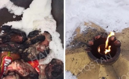 Мәңгілік алауға ет қуырған адам ұсталды