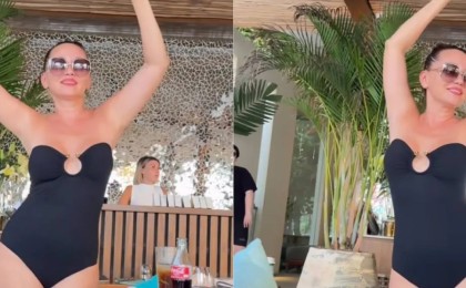 «Құдай-ау, неткен сұлулық!» Баян Алагөзова купальникте мінсіз мүсінін көрсетті