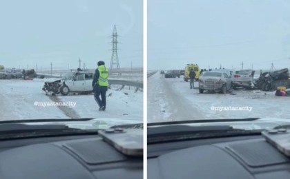 Астана-Павлодар тас жолында жеті көлік соқтығысты: Қаза тапқандар мен зардап шеккендер бар (видео)