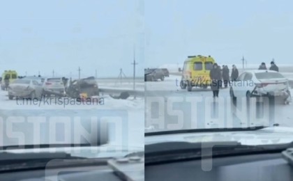 Астана маңында жеті көлік соқтығысып, 1 адам қаза тапты