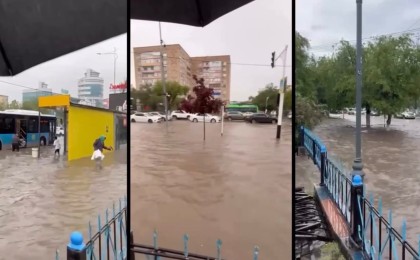 Ақтөбе нөсерден кейін су астында қалды: көшелер мен аулаларды су басты