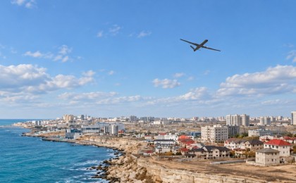 Ақтау аспанынан әскери дрон байқалды