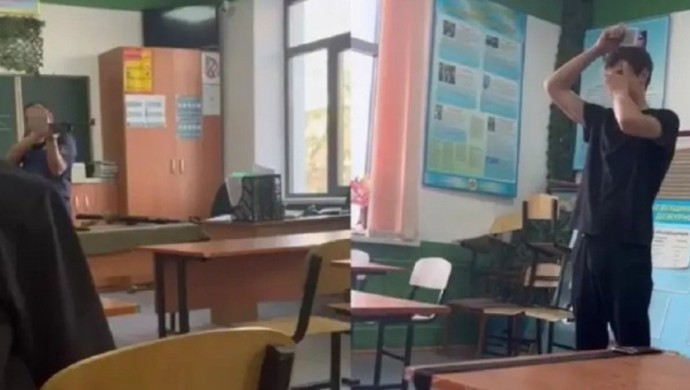 Алматыда колледжде оқытушы студенттің басына нысана қойып, оқ атқан