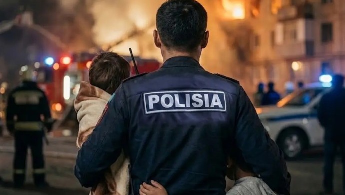 Қарағандыда полиция қызметкері алапат өртке оранған пәтерден 5 баланы құтқарып қалды (ВИДЕО)