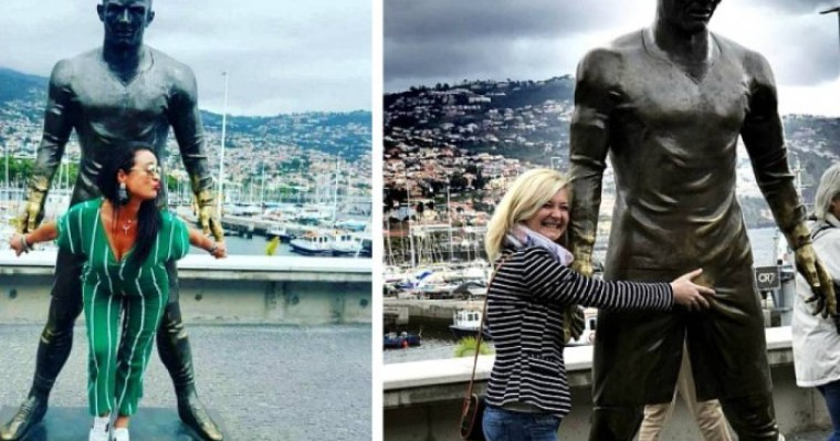 "Бәрі үйкейді". Роналду скульптурасының "бір жері" тым жылтыр екен (фото)