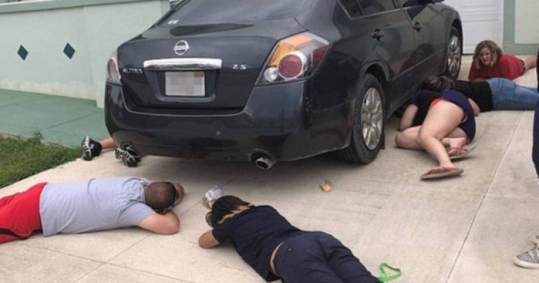 ​Қолында емізулі баласы бар әйел күшікті көліктің астынан алып шыққан