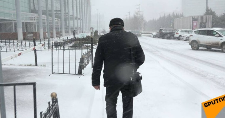 Астанада қар жауды - видео