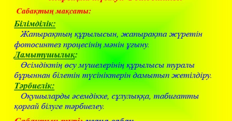Фотосинтез қазақша слайд,презентация - Биология - Презентация на казахском языке - Қазақша презентация