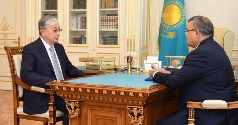 托卡耶夫总统接见哈萨克斯坦驻白俄罗斯新任大使