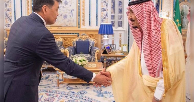 哈萨克斯坦大使向沙特国王递交国书