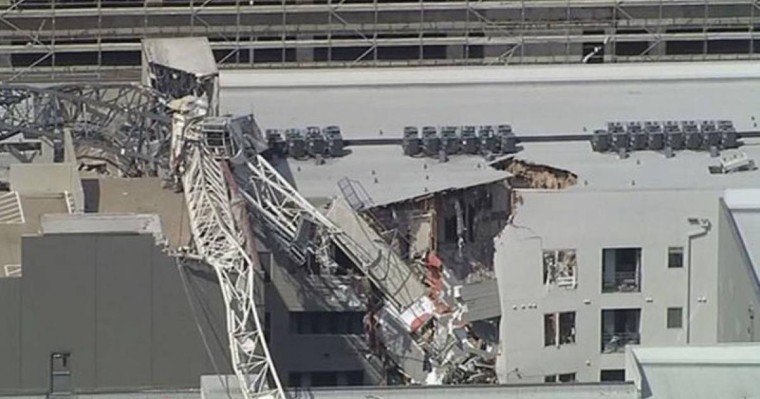 美国达拉斯市起重机倒塌砸中公寓楼 致1死6伤