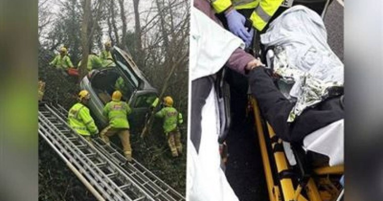 Жол апатына түскен ерлі-зайыпты бір-бірінің қолынан жібермей қойды