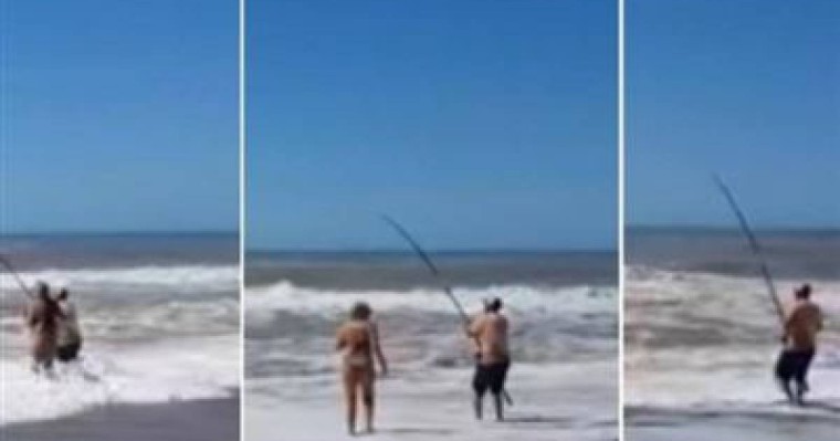 Балықшы суға батып бара жатқан қыздарды қармақпен құтқарып қалды 