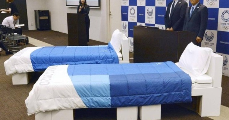 东京奥运村将配硬纸板床