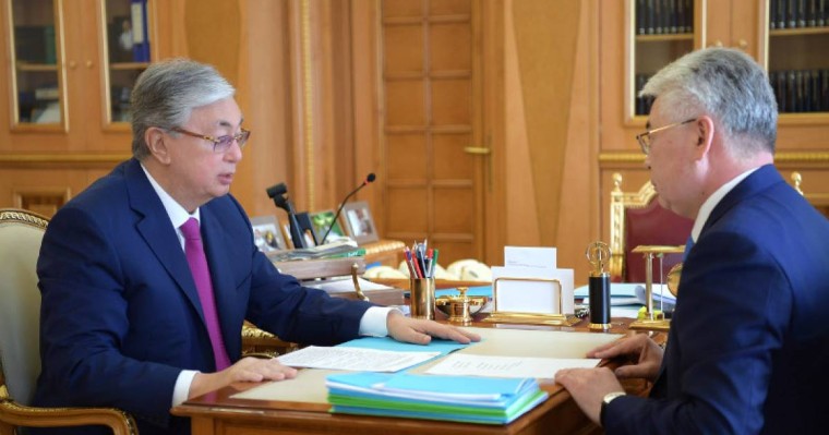 托卡耶夫总统接见外交部部长