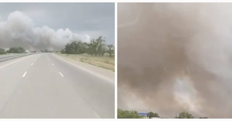 Алматыдағы қоқыс полигоны өртеніп жатыр: Көк түтіннің кесірінен көліктер жаппай соғылуда (видео)