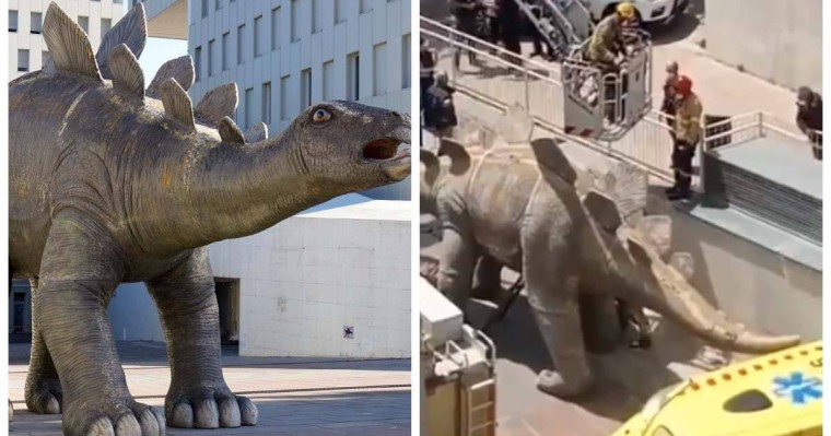 Із-түссіз жоғалған ер адамның денесі динозавр мүсіні ішінен табылды