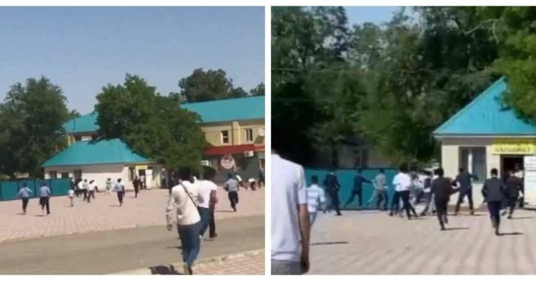 Соңғы қоңырау кезінде екі мектеп оқушылары жаппай төбелесті (видео)