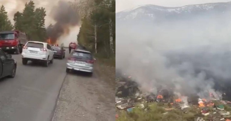 ШҚО-да алапат өрт: 14 үй отқа оранып, 1 кісінің мәйті табылды (видео)