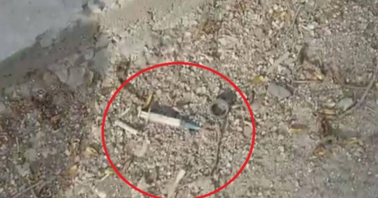 Алматыда тротуарда шашылып жатқан қолданылған шприц жұртты шошытты (видео)