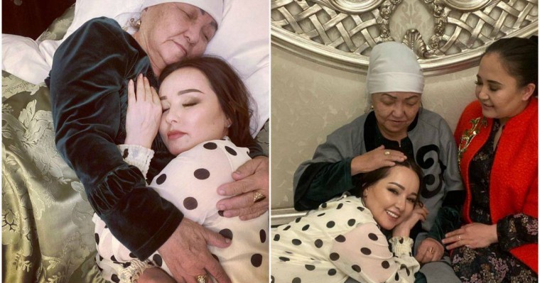 "Жұмақтың құшағында": Жазира Байырбекованың анасының қойнында жатқан суретті жұрттың жүрегін елжіретті