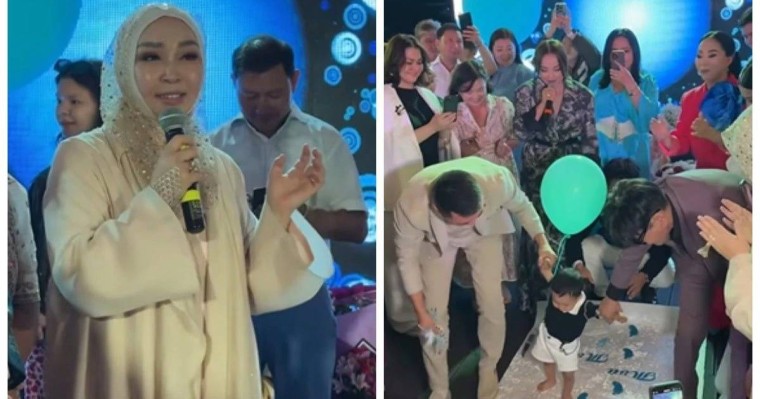 "Бриллиант жауған той": Айнұр Тұрсынбаева немересінің бір жасын дүркіретіп атап өтті