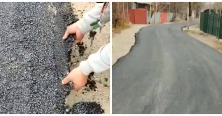 "Бір қолмен жұлып алуға болады". Алматы облысында тұрғындар жаңа төселген асфальт сапасына наразы