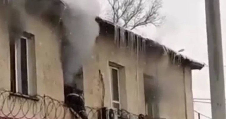 Талғарда полиция ғимаратынан өрт шықты (видео)