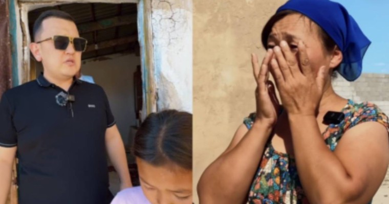 Елдос Колобок 8 баласы бар анаға ерекше әдіспен баспананың кілтін тарту етті