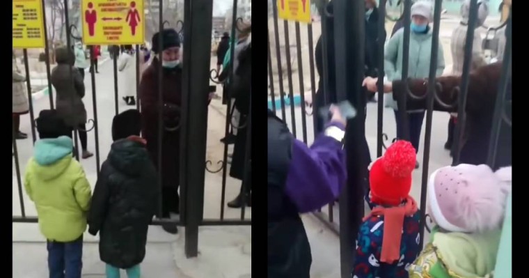 Ақтауда тәрбиешілер балаларды қақпадан кіргізбей қойған (видео)