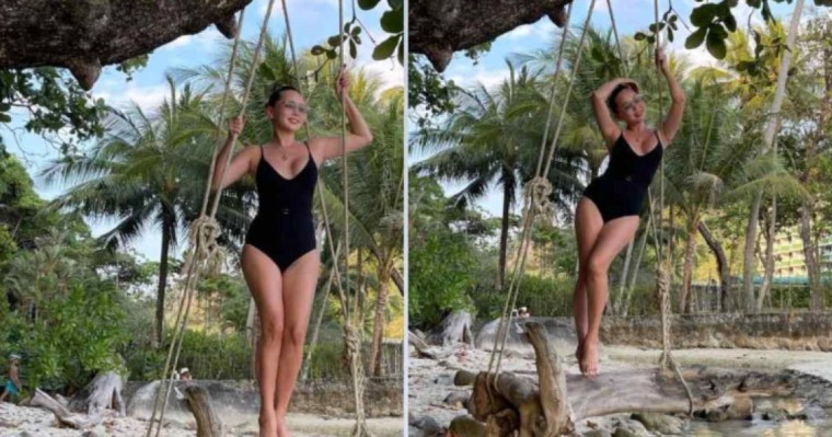 Баян Мақсатқызы купальникпен түскен суретін немересіне арнады