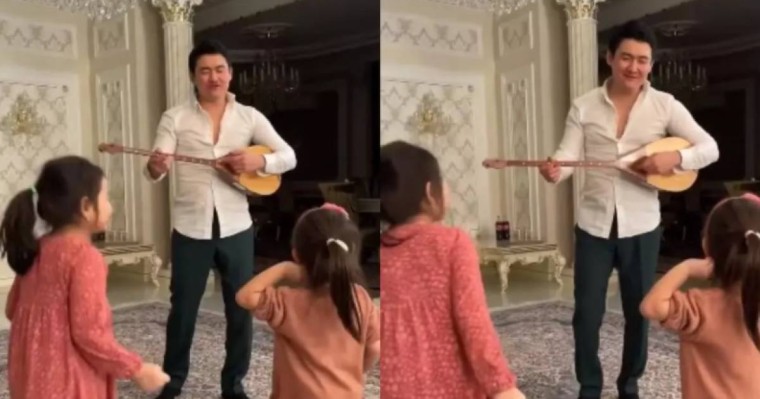 Қыздарына ән салған Төреғали Төреәлі елді тәнті етті (видео)