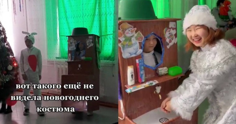 Мальчик в костюме новогоднего умывальника развеселил Казнет